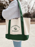Load image into Gallery viewer, Cornerstone Bookshop - Tote / Boat Tote / Green