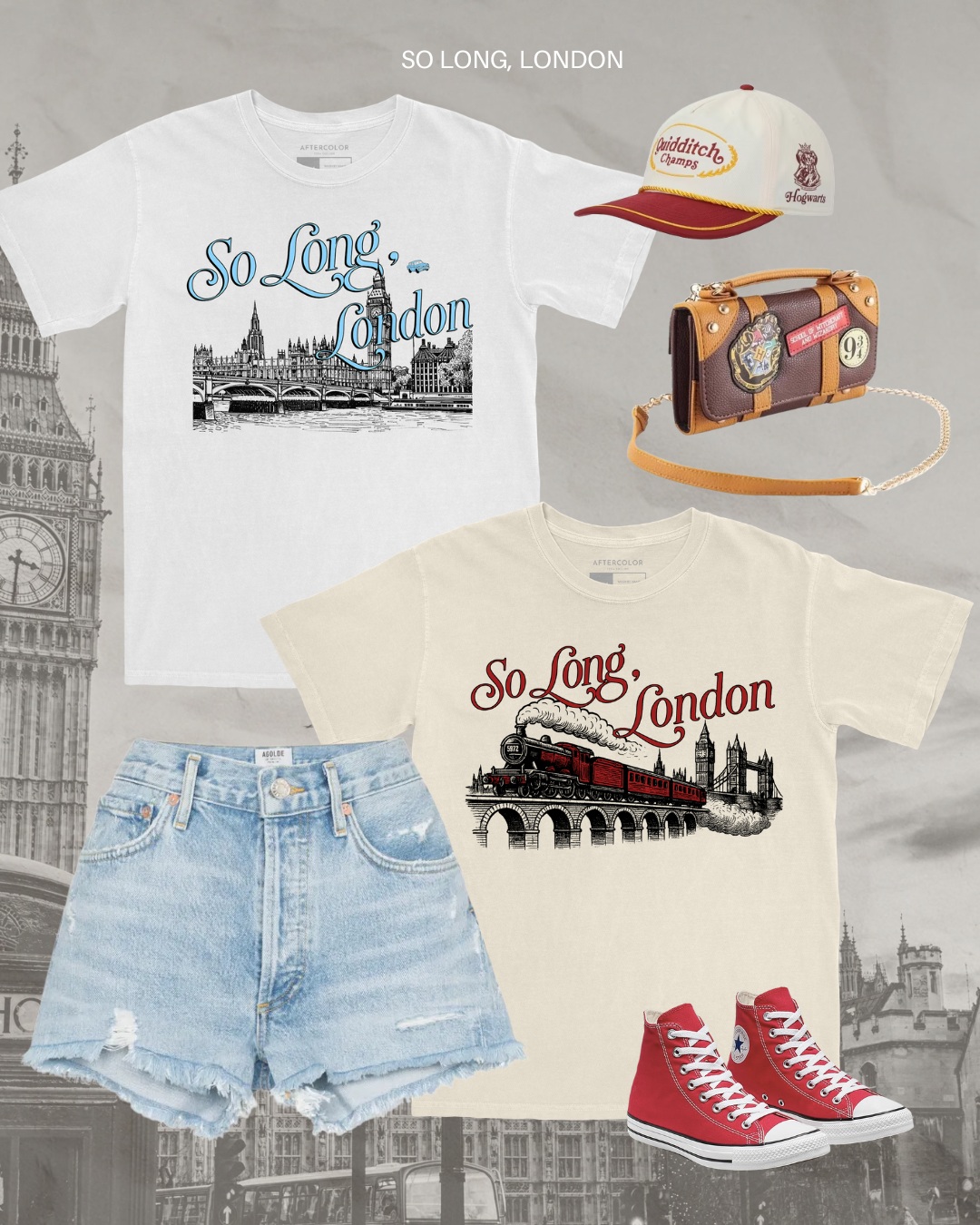 So Long London with Train Garment Dyed Tee