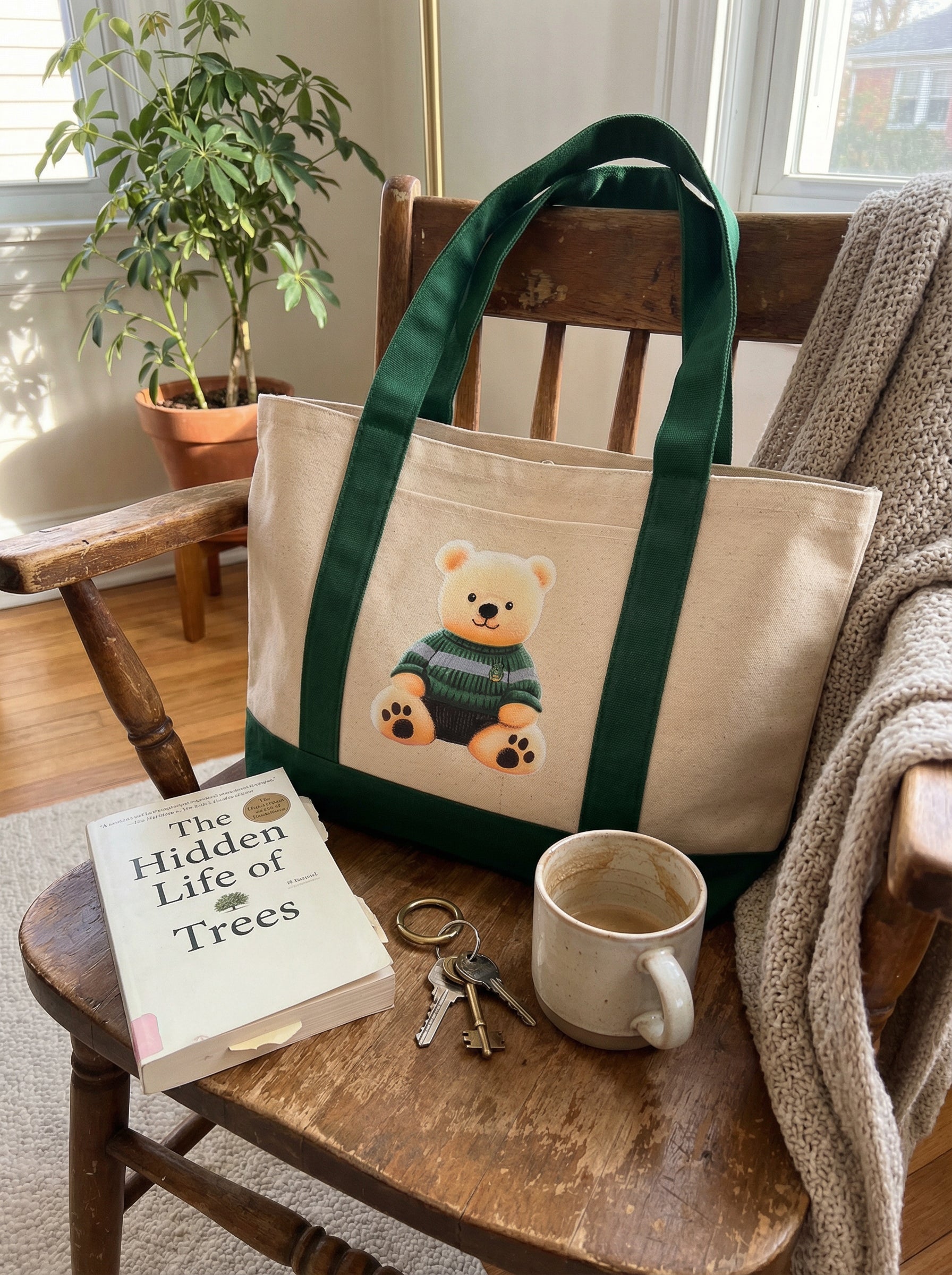 House of Ambition Bear - Tote / Boat Tote / Forest