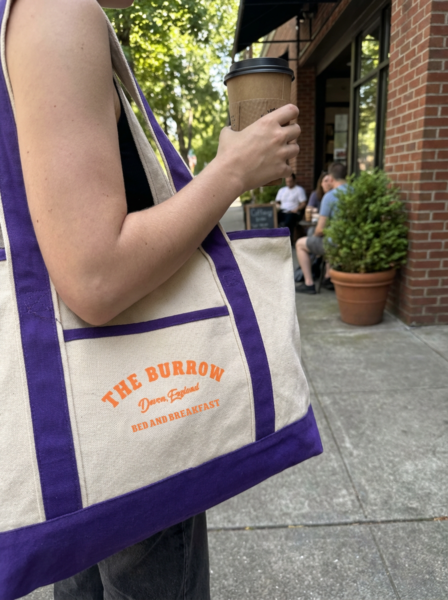 The Burrow B&B Shop Large Tote / Boat Tote / Purple