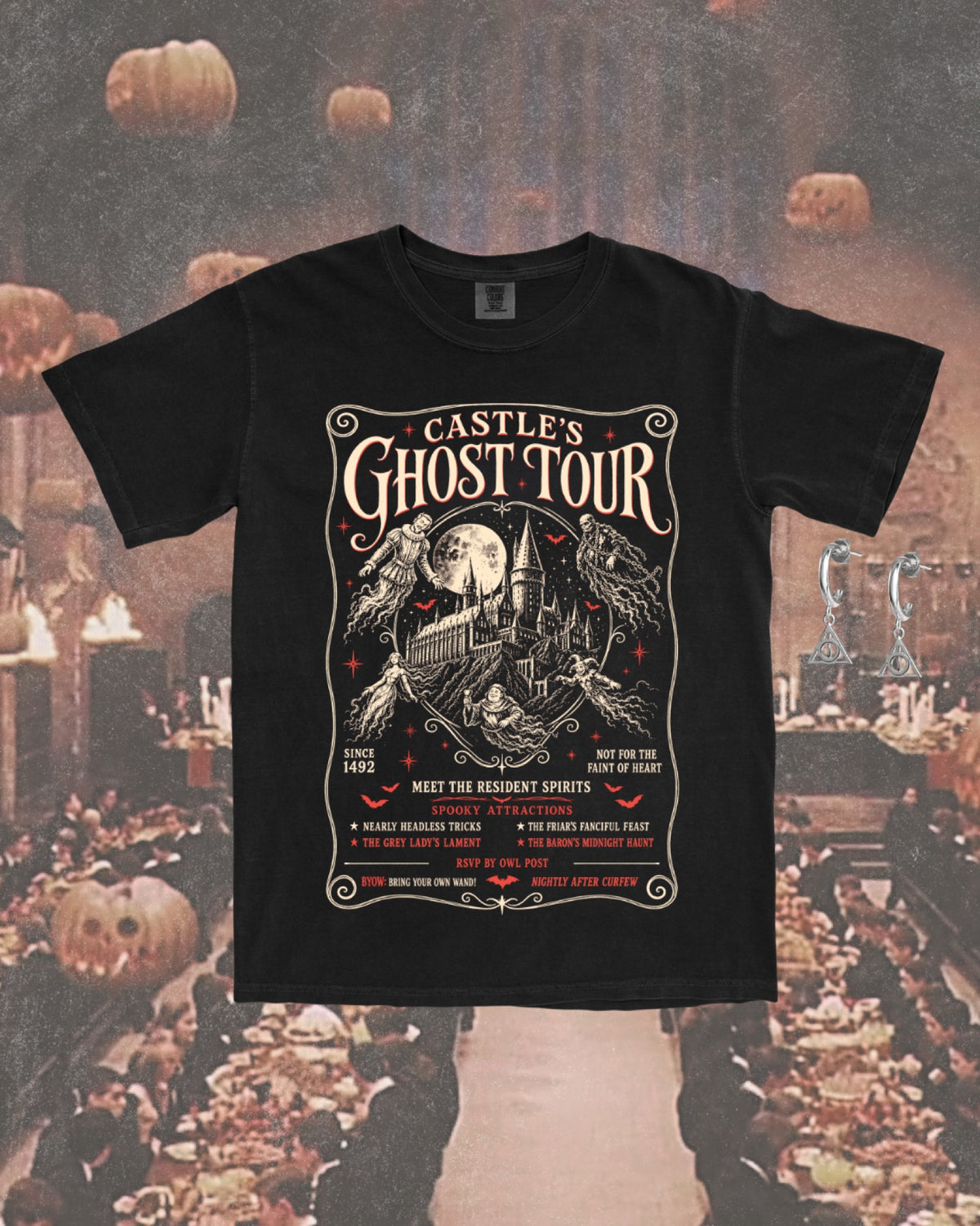 The Castle Ghost Tour Garment Dyed Tee