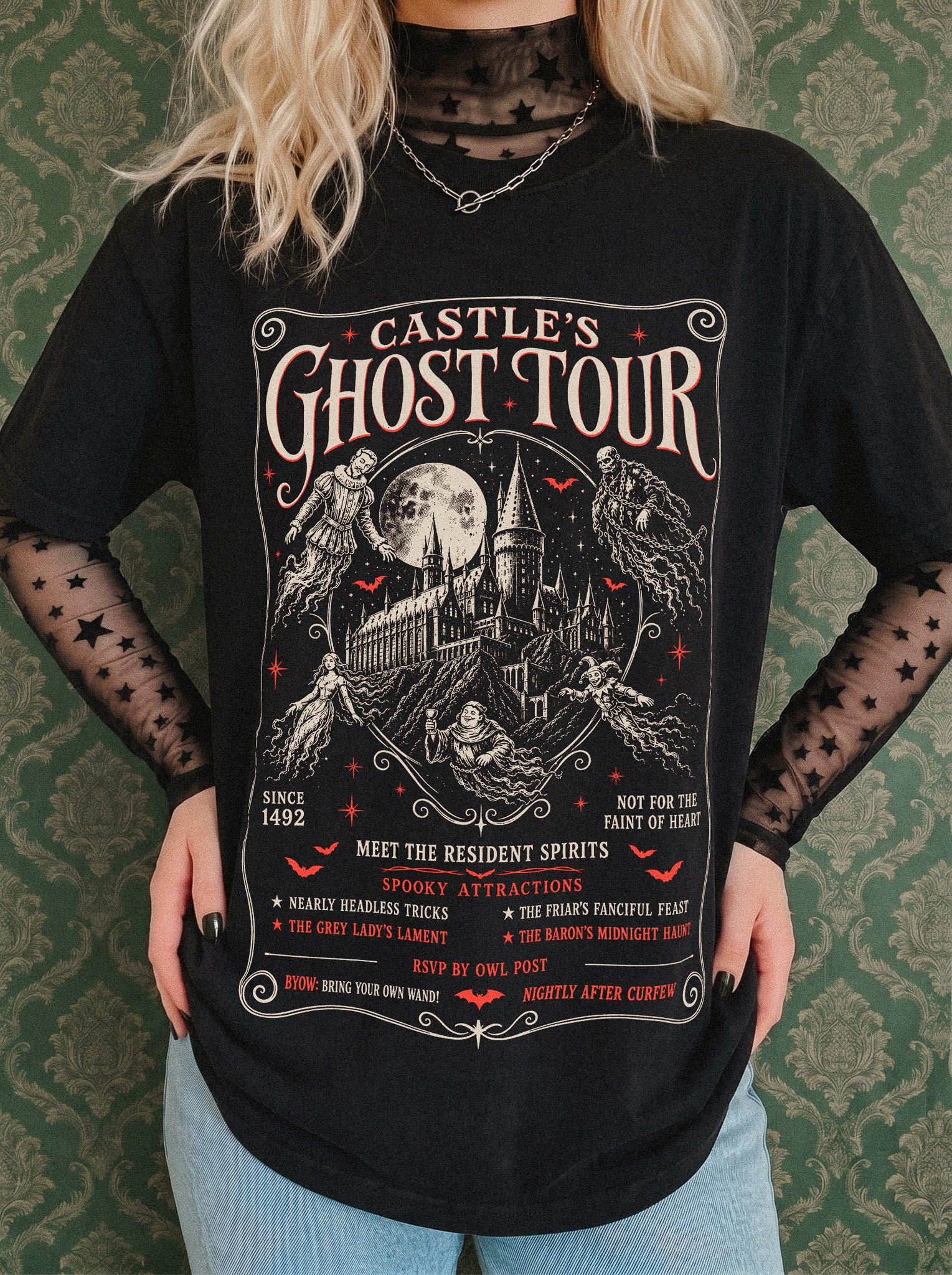 The Castle Ghost Tour Garment Dyed Tee