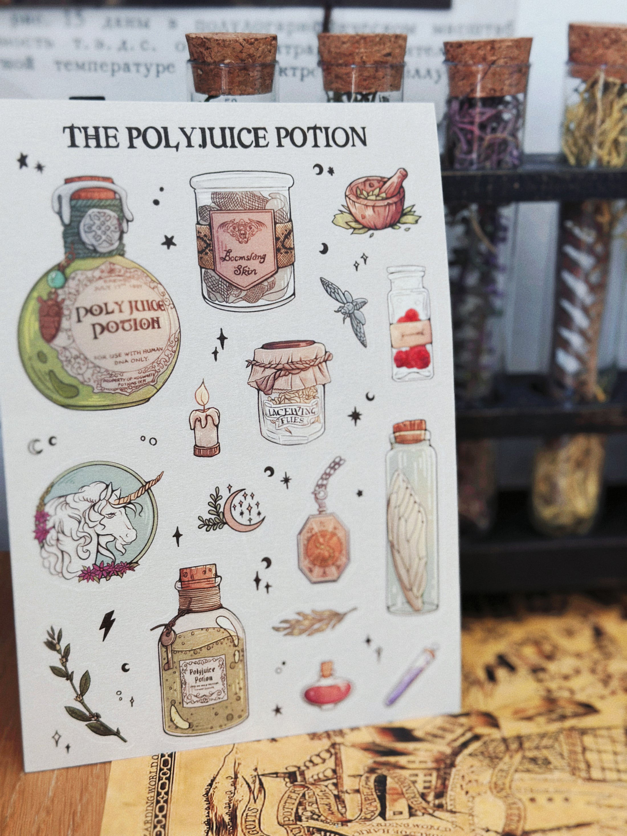 Potions Junk Journal Sticker Sheet Set (8PCS)