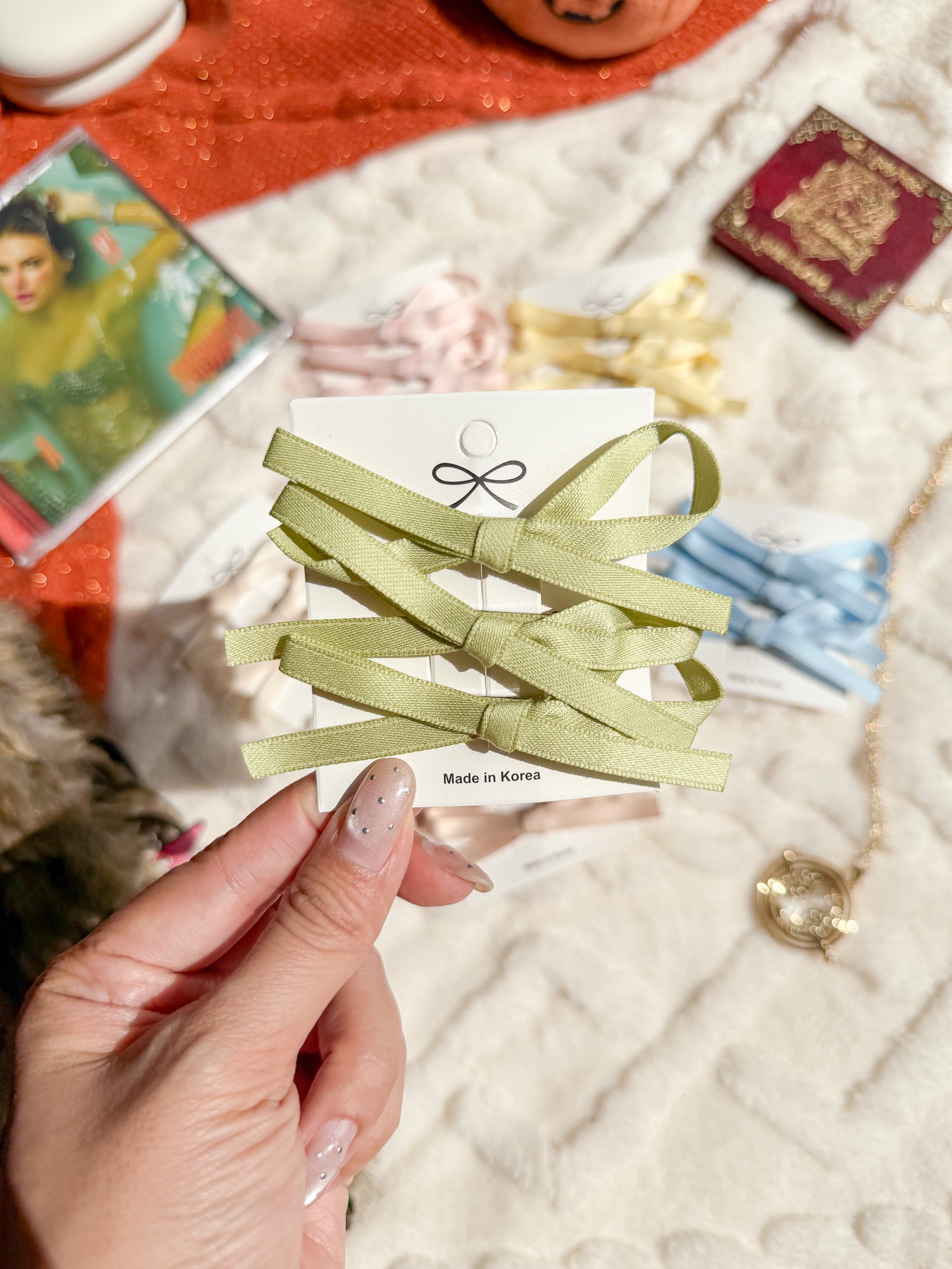 Mini Bow Hair Clip Triple Set (3)