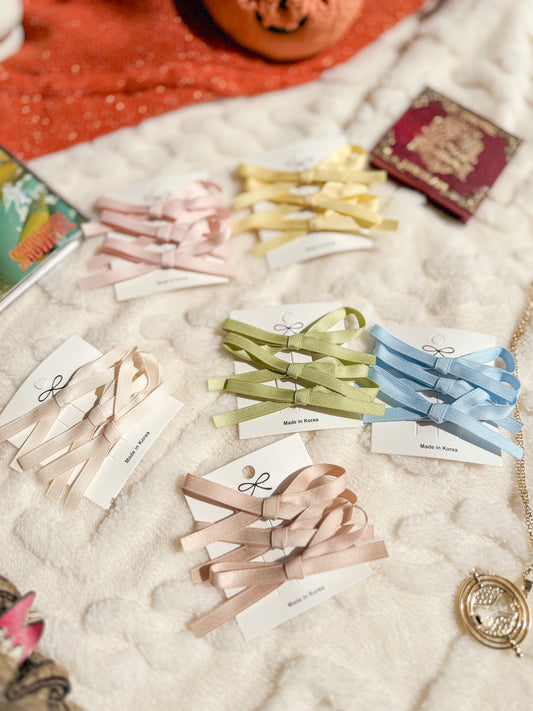 Mini Bow Hair Clip Triple Set (3)