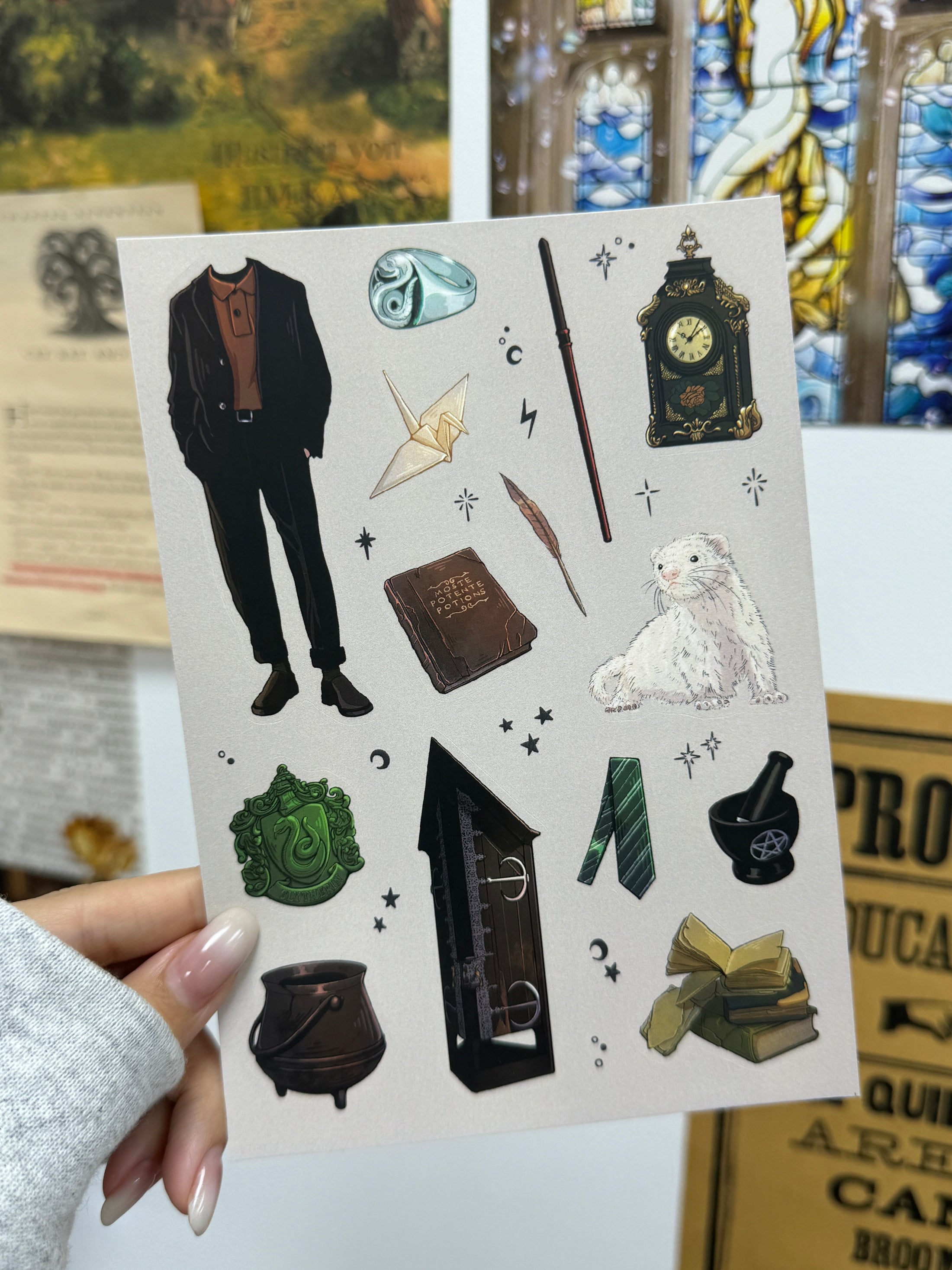 Draco Junk Journal Sticker Sheet - WATERPROOF
