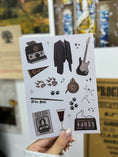 Load image into Gallery viewer, Black Junk Journal Sticker Sheet - WATERPROOF
