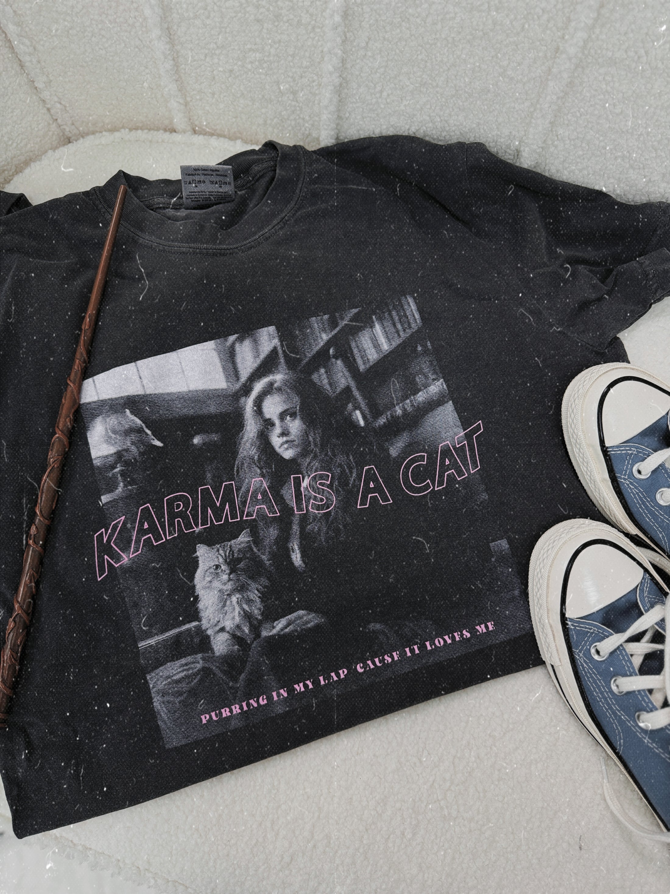 Karma is a Cat TSxHP Graphic Tee