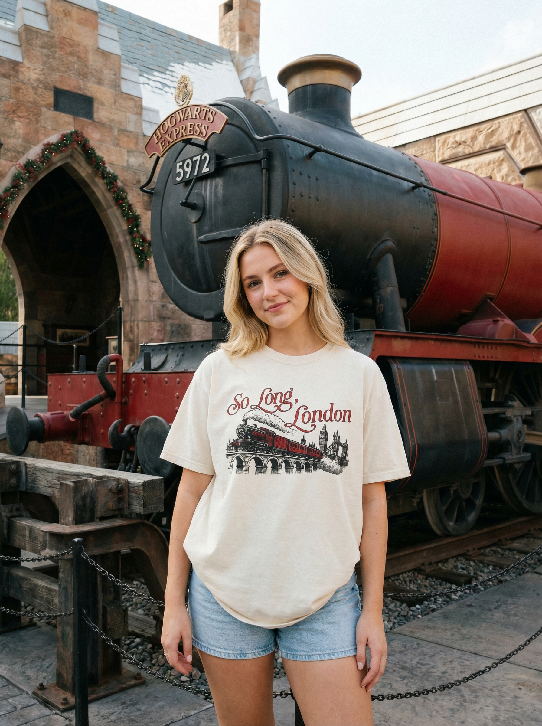 So Long London with Train Garment Dyed Tee