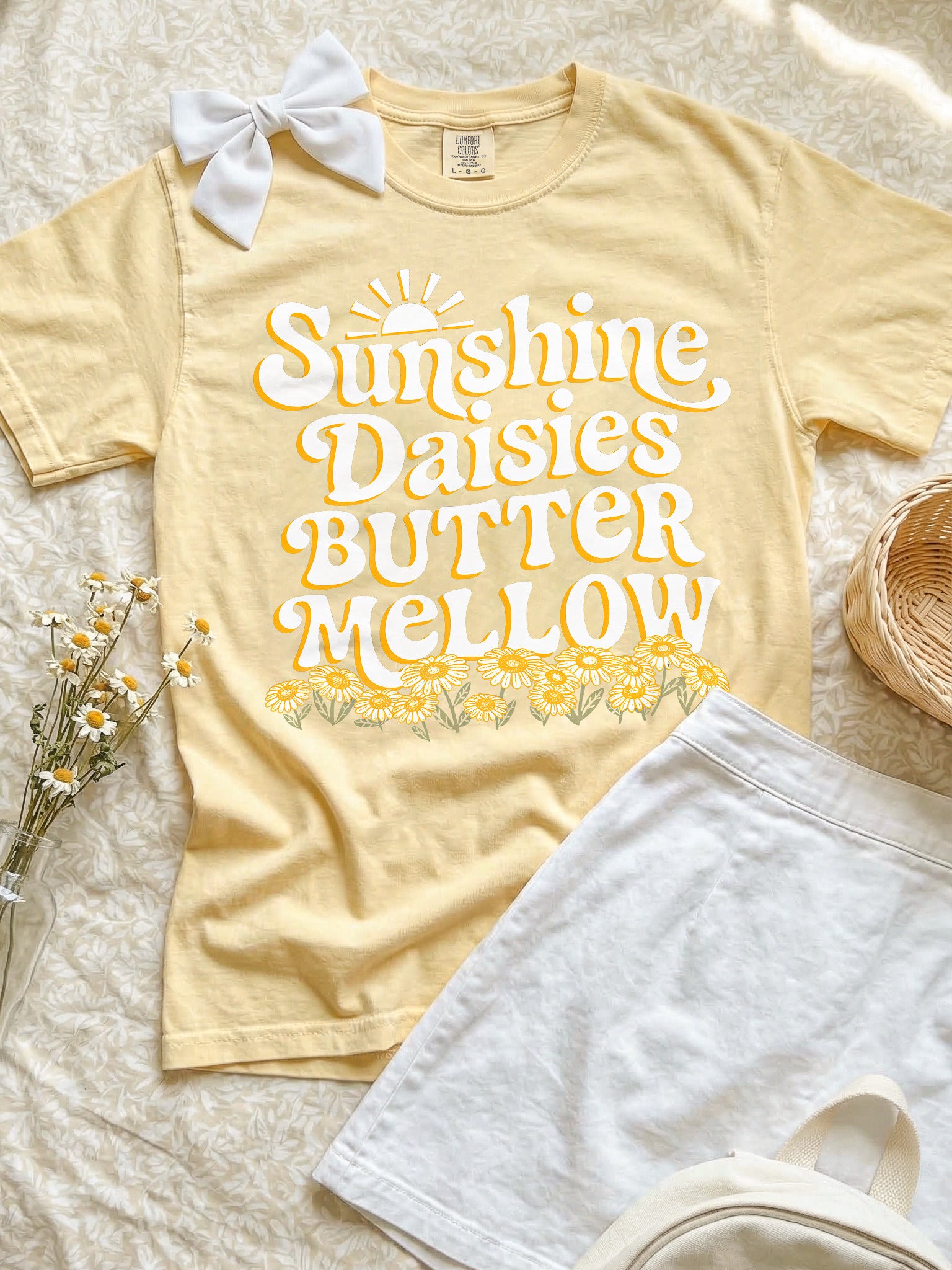 Sunshine Daisies Spring Garment Dyed Tee