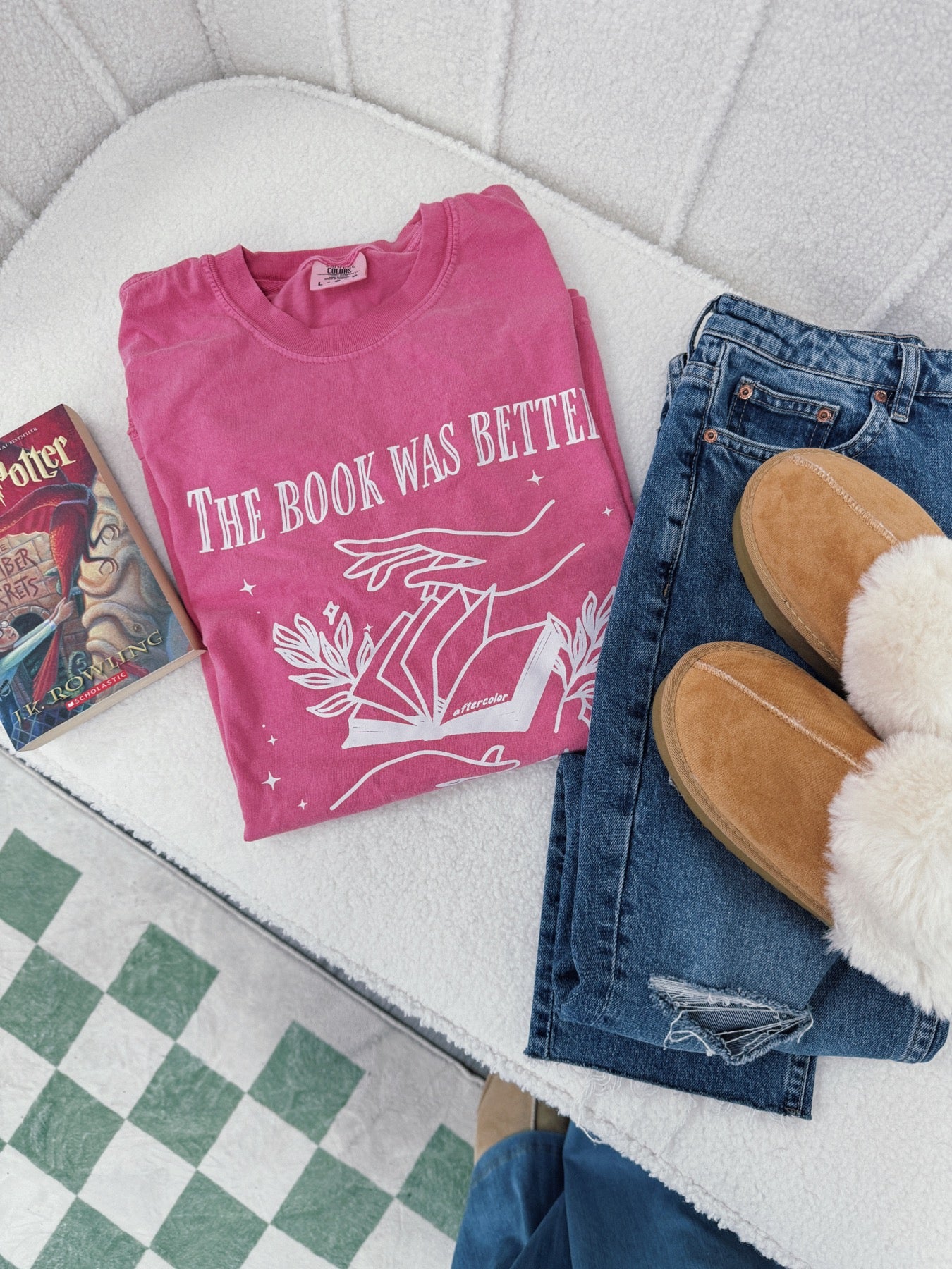 The Book Was Better Garment Dyed Tee Pink Edition