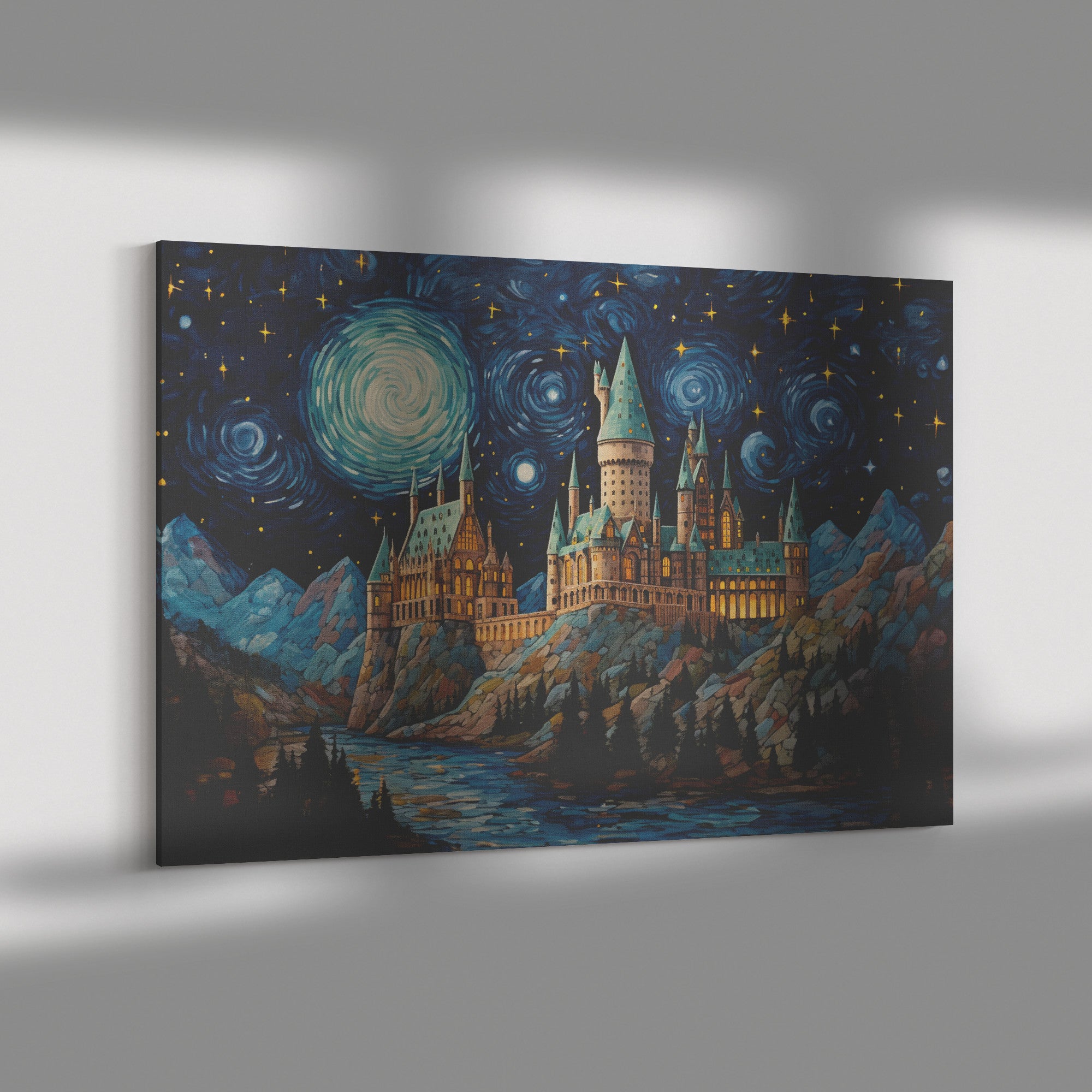 The Castle Starry Night Canvas Print