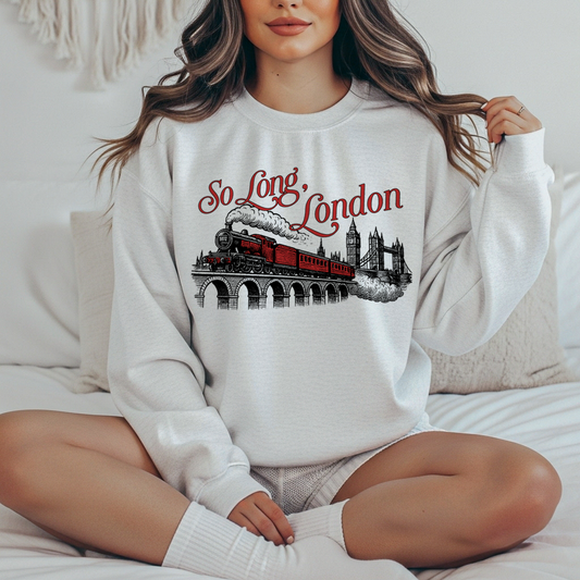 So Long London Crewneck with Train Sweatshirt