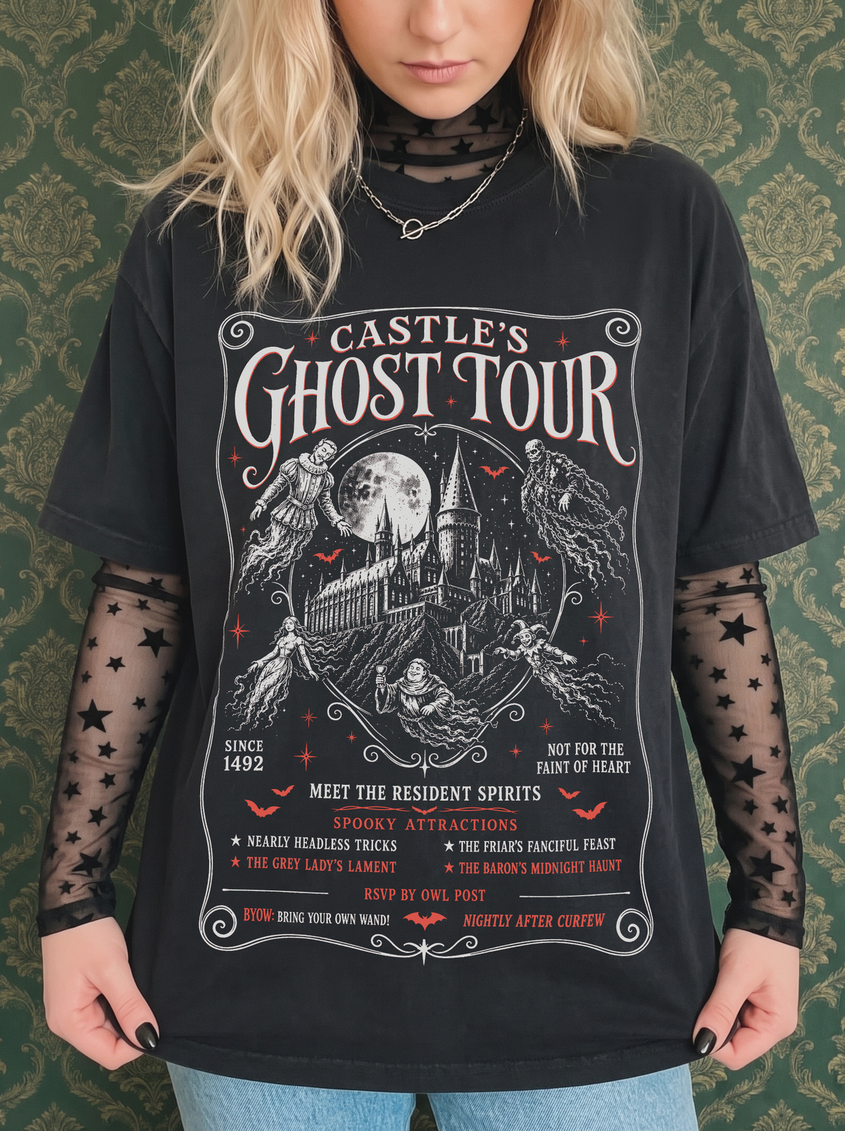 The Castle Ghost Tour Garment Dyed Tee