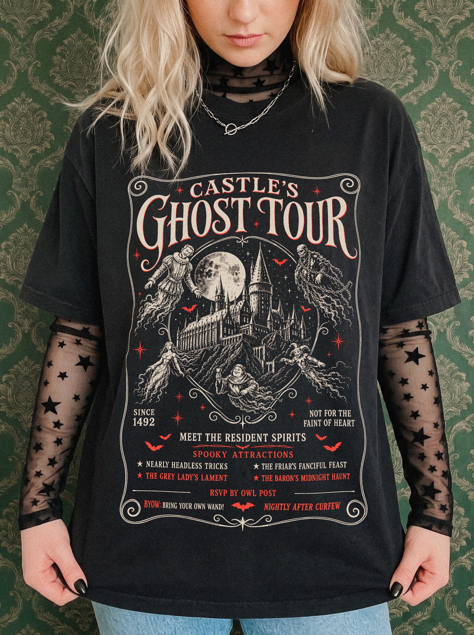 The Castle Ghost Tour Garment Dyed Tee