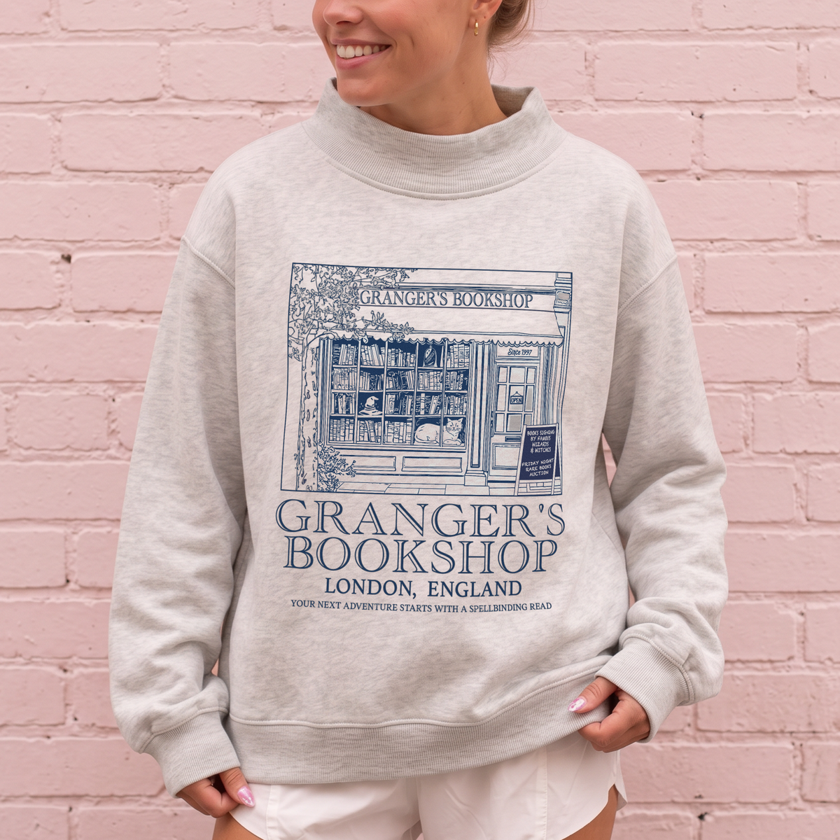 Granger's Book Shop Mock Neck Sweatshirt