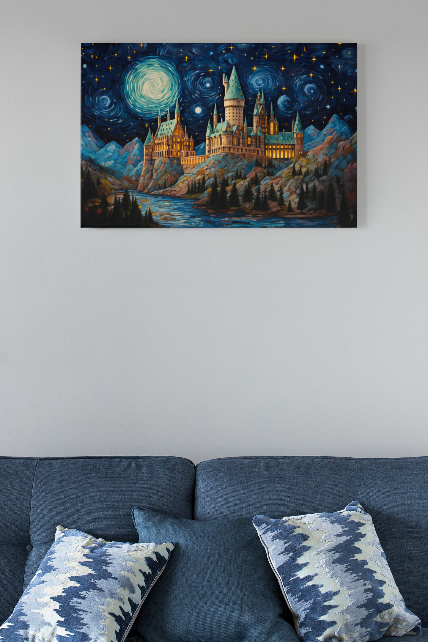 The Castle Starry Night Canvas Print