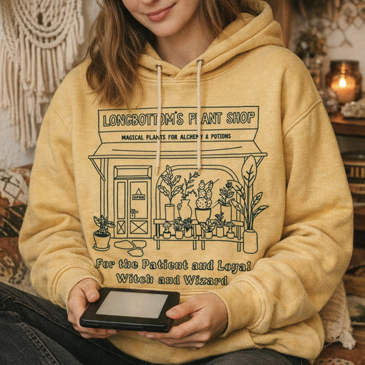 Magic Plant Shop Graphic Hoodie - Vintage Gold (L)