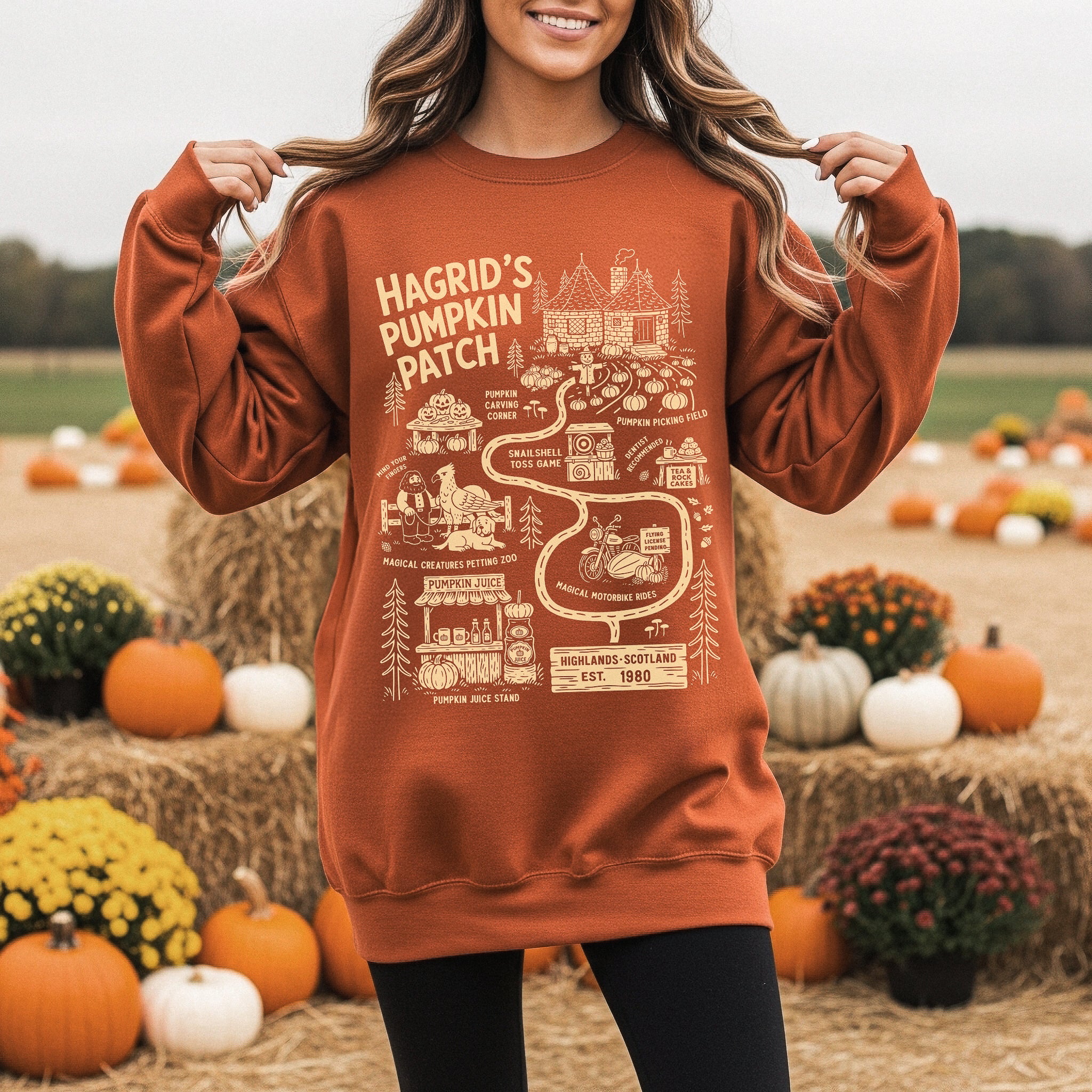 The Pumpkin Patch Map Crewneck Sweatshirt – Aftercolor