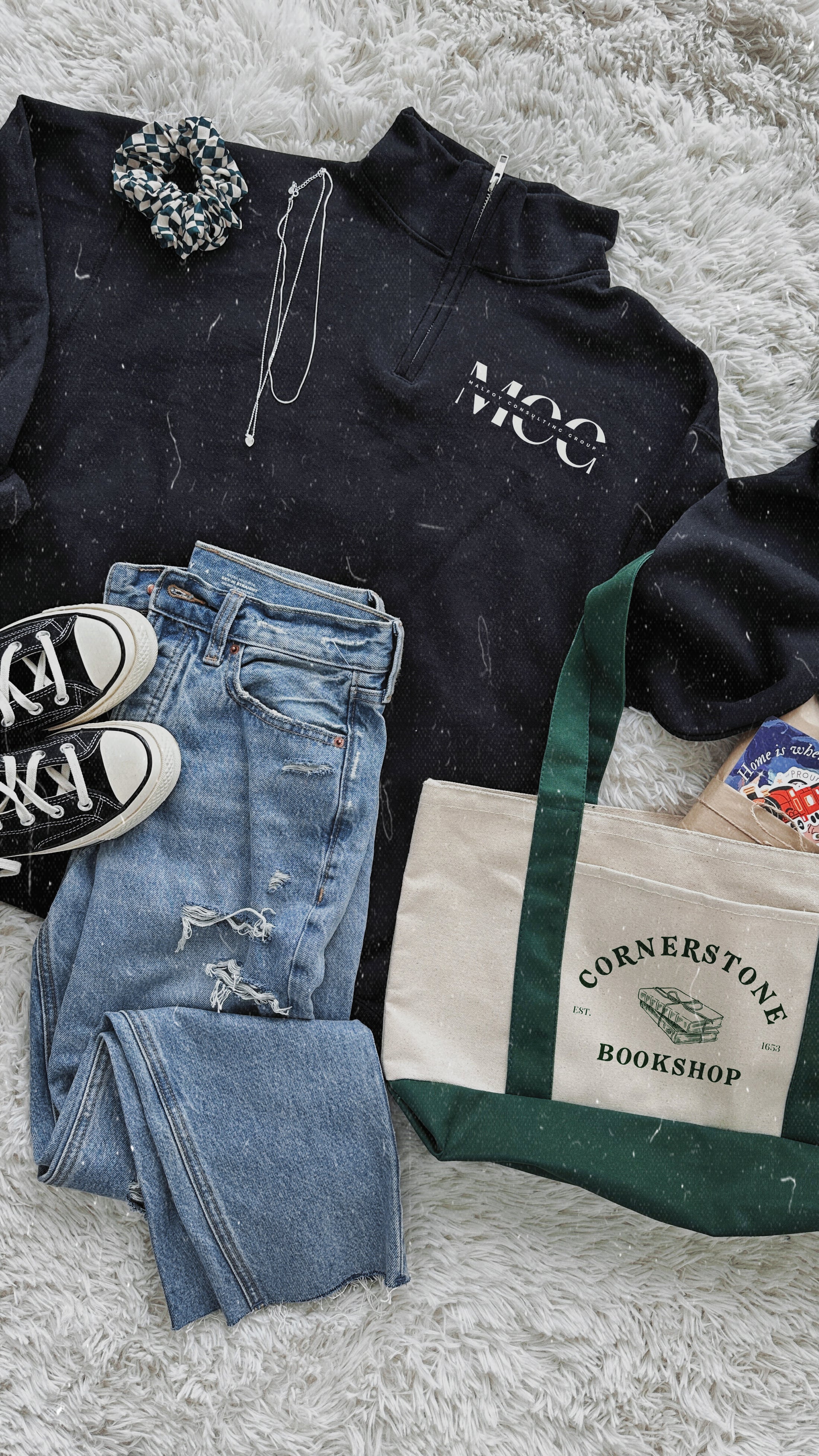 Cornerstone Bookshop - Tote / Boat Tote / Green