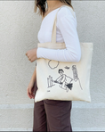 Load image into Gallery viewer, Draco's Drawing Double Side Printed Heavy Canvas Tote Bag - Tote / Natural
