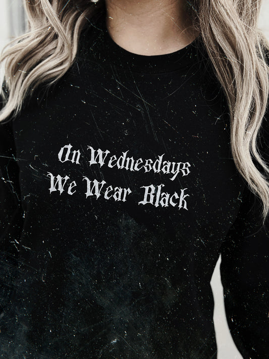 On Wednesday Wear Black Crewneck Sweatshirt