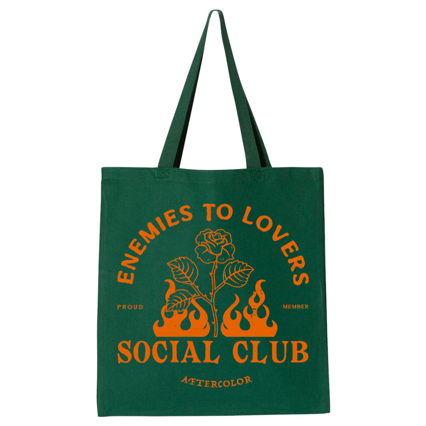 Enemies to Lovers Social Club Canvas Tote - Tote / Green