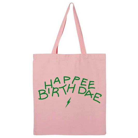 Happy Birthday Canvas Tote Bag - Tote / Pink